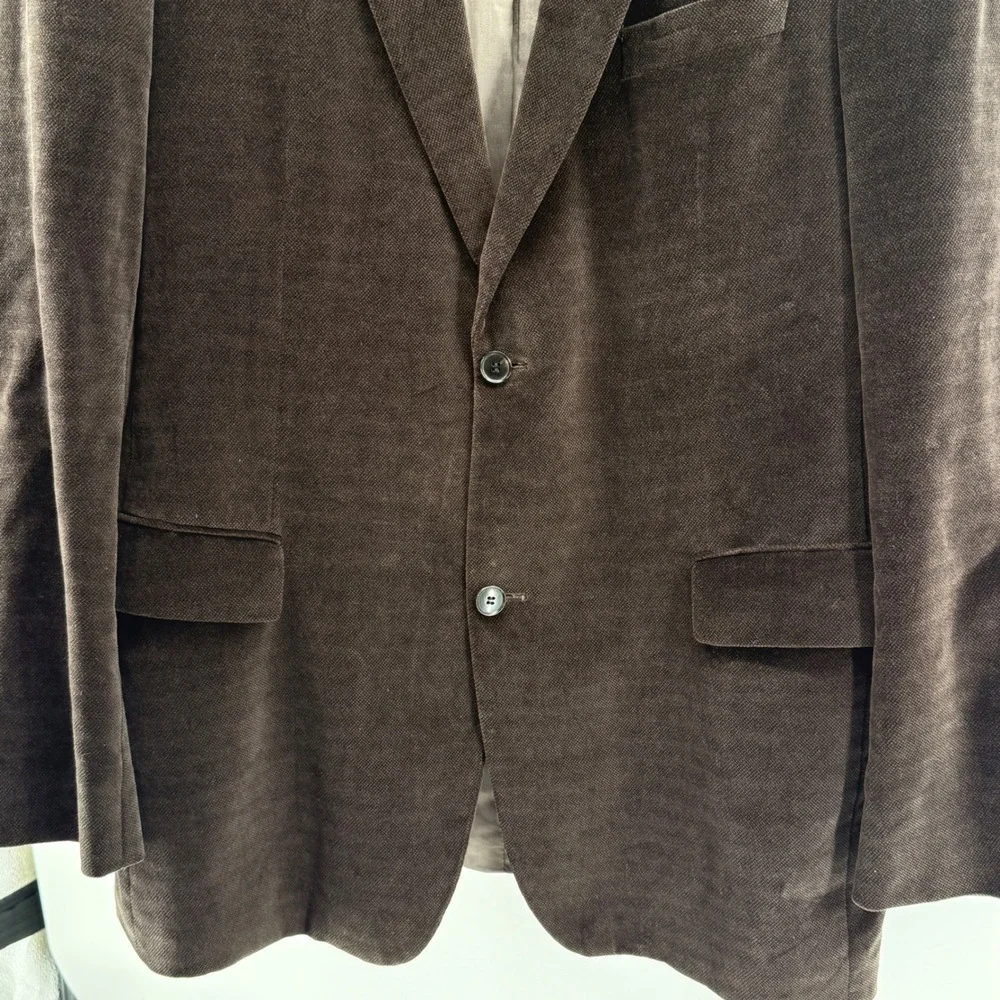 Hugo Boss dark Brown  Velvet Blazer Pasolini US Mens 44L Made in USA‎ Jacket